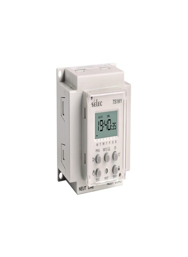 Selec Time Switch Wall Mount Daily/Weekly TS1W1-1-20A-230V
